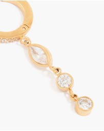 Lovisa - Waterproof Gold Plated Stainless Steel Cubic Zirconia Droplet Huggie Earrings