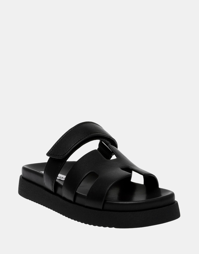 Steve Madden - Mayven-Cn Black Action Leather Sandals