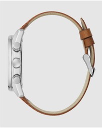 GUESS - Guess Dawson Mens Brown Silver Tone Multi-function Watch