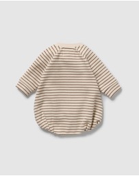 Wilson & Frenchy - Nutmeg Stripe Organic Waffle Bodysuit - Babies