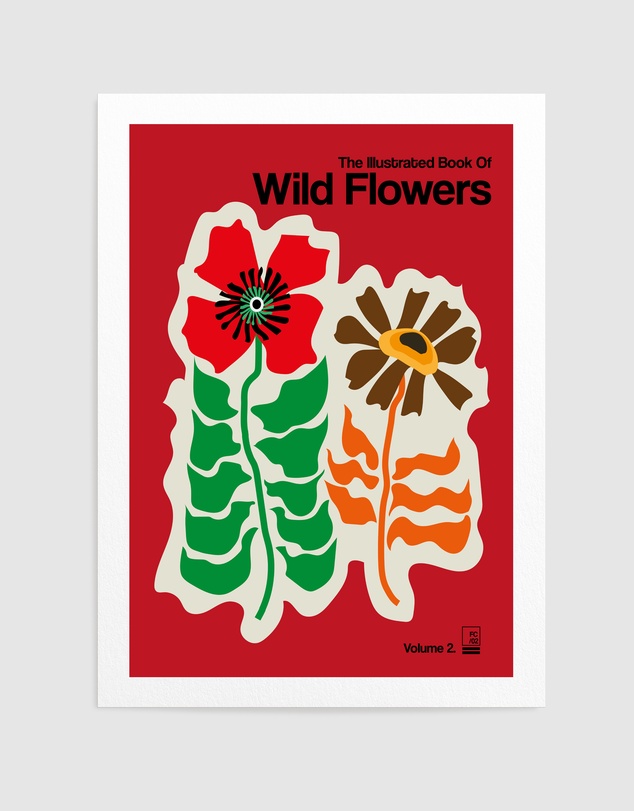 Olive et Oriel - The Illustrated Book Of Wild Flowers Vol.2 Red by Frances Collett Art Print