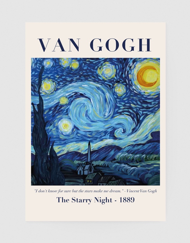 Inka Arthouse - Starry Night by Van Gogh Art Print