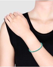 Elli Jewelry - Bracelet Women Layer Howlite Gemstone Beads 925 Sterling Silver Gold Plated