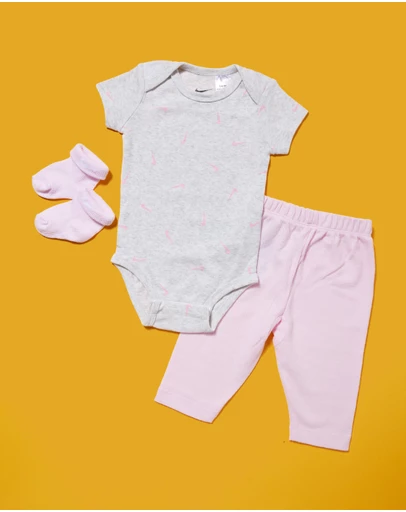 Nike - 3-Pack Bodysuit Waffle Pants Set - Babies
