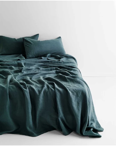Aura Home - Emile Linen Flat Sheet