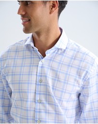 3 Wise Men - 3 Wise Men Library Blue Check Shirt