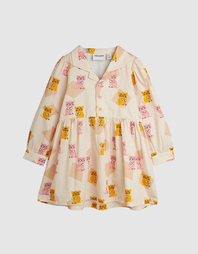Mini Rodini - Kittens Aop Woven LS Dress