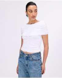 Minima Esenciales - Saffron Jersey Ruched Top
