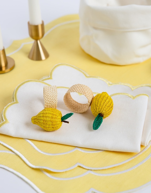 Tablescaped - La Dolce Vita - Set of 4 Lemon Napkin Rings
