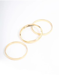 Lovisa - Gold Plated Classic Medium Smooth Bangle Pack
