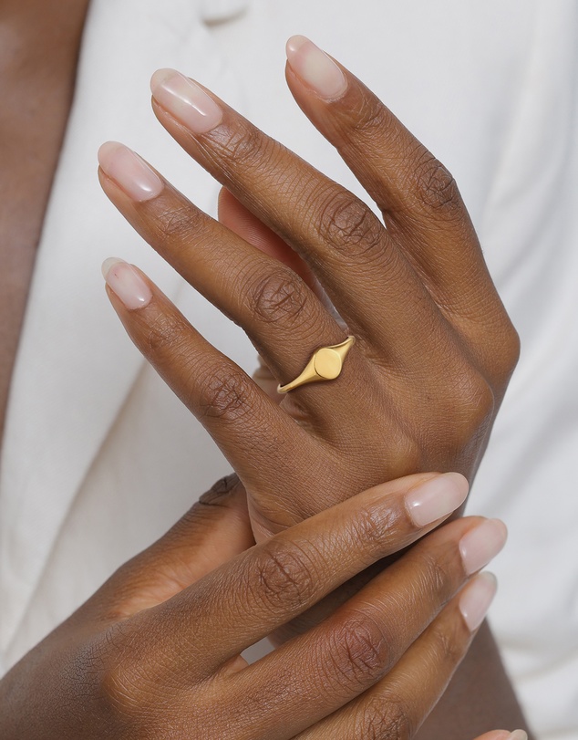 Elli Jewelry - Ring Signet 925 Sterling Silver Gold-Plated