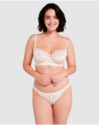 Sans Complexe - Arum Gloss Tanga Side Lace Hipster Brief