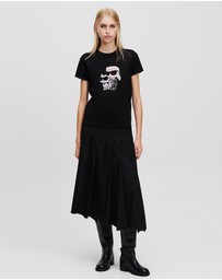 Karl Lagerfeld - Ikon Karl & Choupette Rhinestone T-Shirt