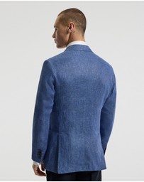 Calibre - Linen Lyocell Twill Double-Breasted Blazer Blue