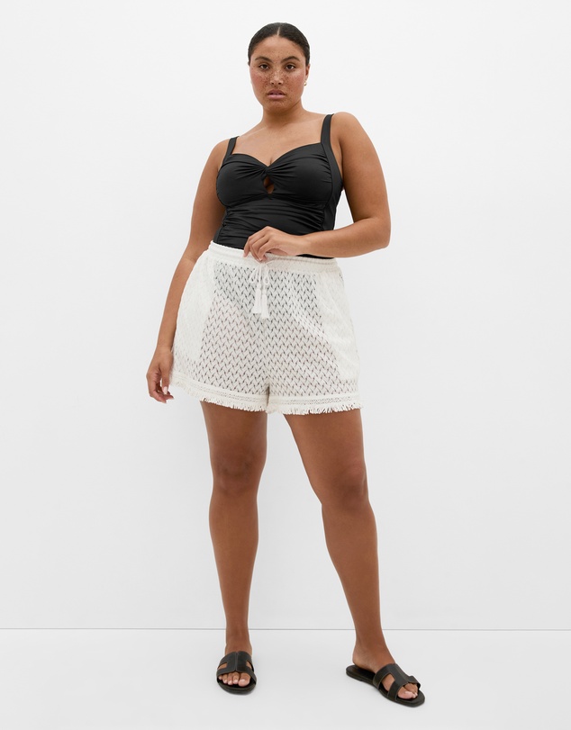 City Chic - Andros Jacquard Knit Short - ivory