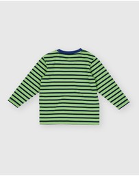 Goldie + Ace - Long Sleeve Stripe Logo Top - Babies-Kids
