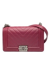 Pre-Loved by Azura Reborn - Pre-Loved Old Medium Chevron Lambskin Boy Flap
