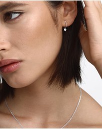 SAINT VALENTINE - Mini Heart Hoops - Silver