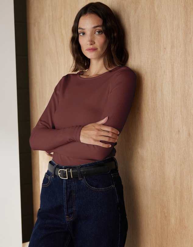 Atmos&Here - Organic Cotton Ribbed Long Sleeve Top