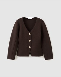 M.N.G - Knitted Jacket With Jewel Buttons