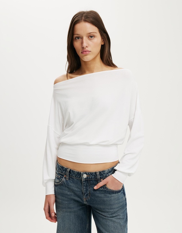 Cotton On - Sage Off Shoulder Long Sleeve