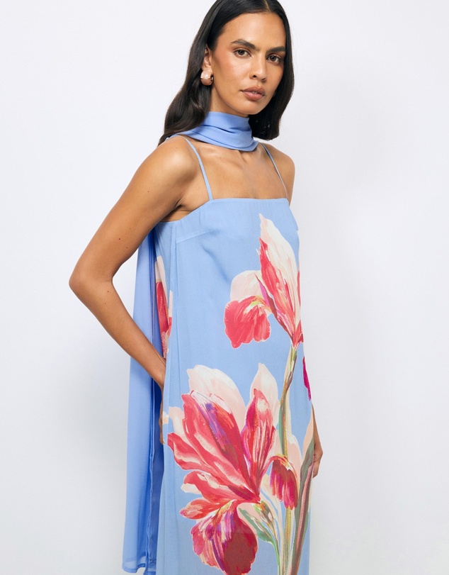 Revibe - Repaired AERE Rosalee Scarf Maxi Dress - AU 18