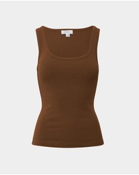 Forcast - Devin Ribbed Singlet Top