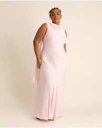 Six Stories - High Cowl Neck Drape Chiffon Bridesmaid Dress