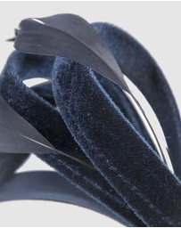 Max Alexander - Large Navy Velvet Bow Racing Fascinator