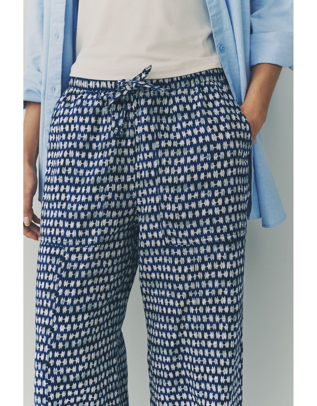 NEXT - Wide Leg Pull-On Linen Blend Trousers