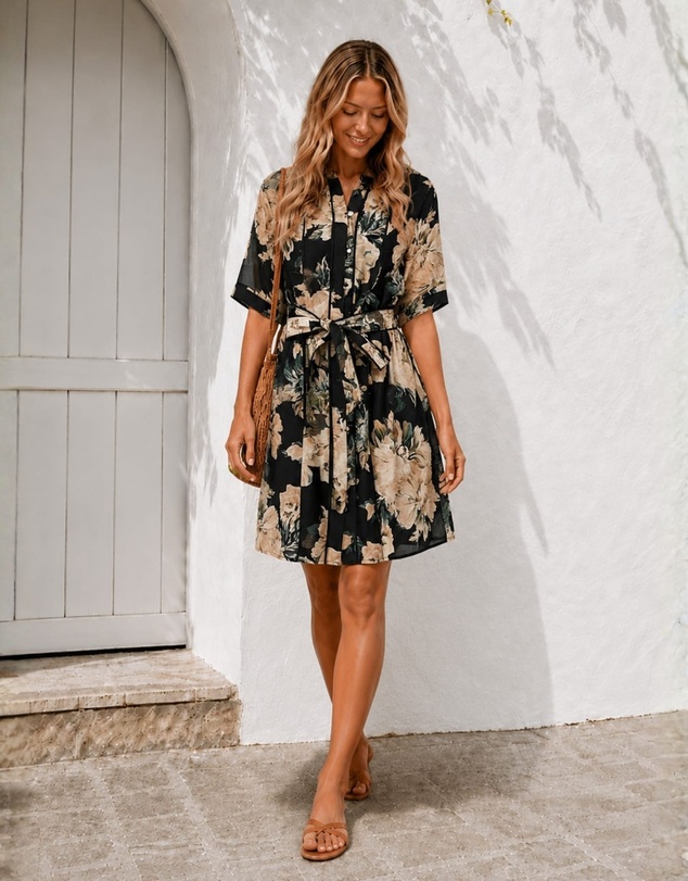 Esther & Co - Laureana Dress - Midnight Blooms