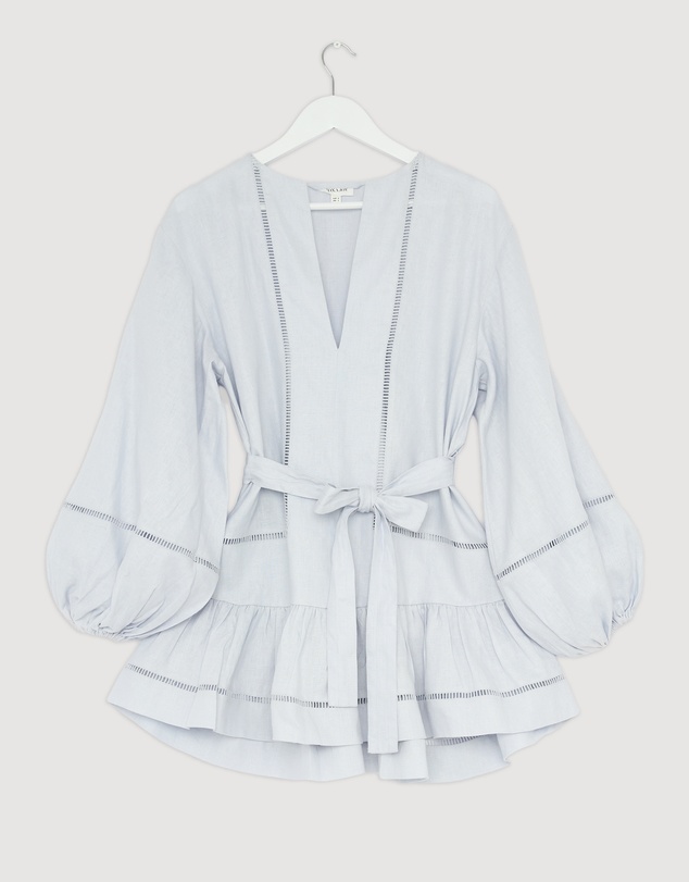 Revibe - Repaired Shona Joy Tommy Balloon Sleeve Mini Dress - AU 6
