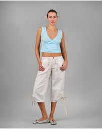 Love and Nostalgia - Big Bully Capri Drawstring Pant - White