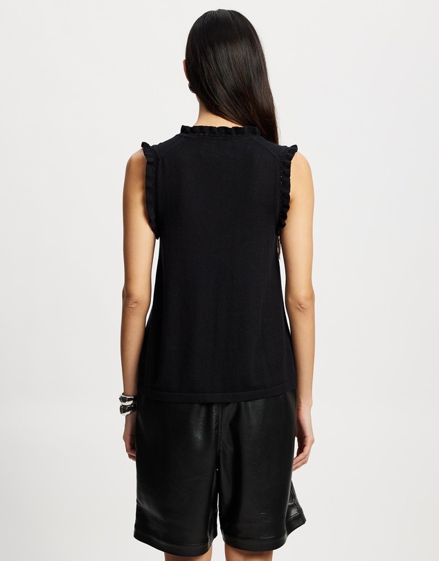 Lindsay Nicholas New York - Frill V-Neck Shell Top