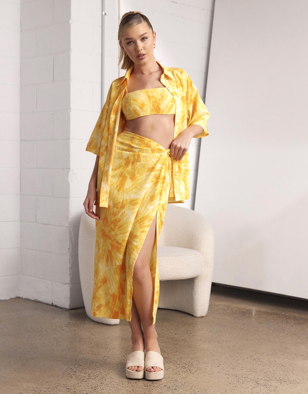 Dazie - Sunset Boulevard Twist Midi Skirt