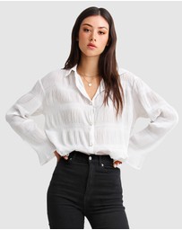 Belle & Bloom - Yoko Shirred Chiffon Blouse
