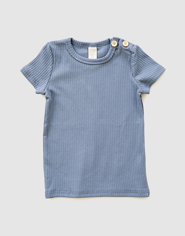 WITH LOVE FOR KIDS - BASICS Wide Ribbed Short Sleeve Top - Kids