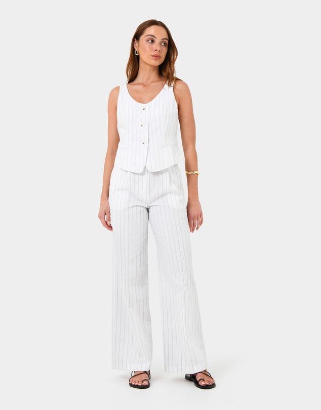 Forcast - Ria Stripe Cotton Blend Pants