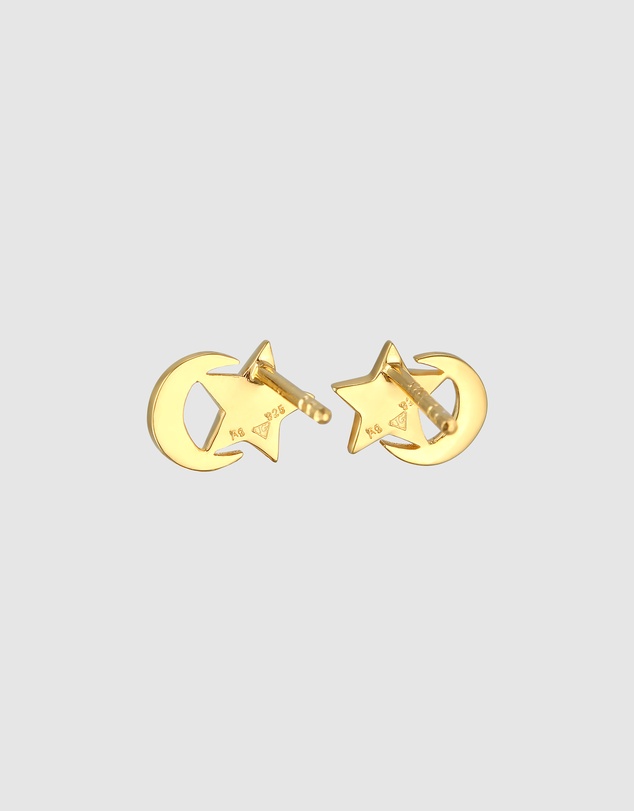 Elli Jewelry - Celestial Kids Stud Earrings in Gold-Plated 925 Silver