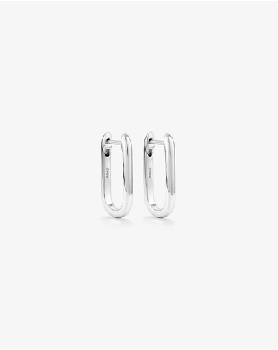 Michael Hill - Huggie Paperclip Earrings in Silver