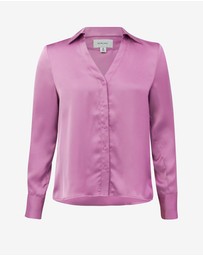 Forcast - Lila V-neck Satin Blouse