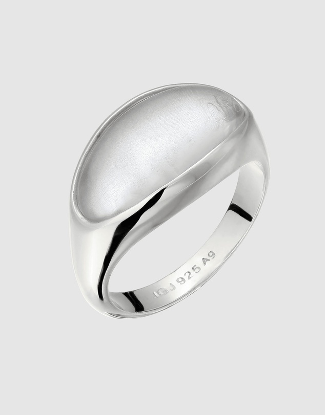 Elli Jewelry - Resin Dome Signet Ring in 925 Silver