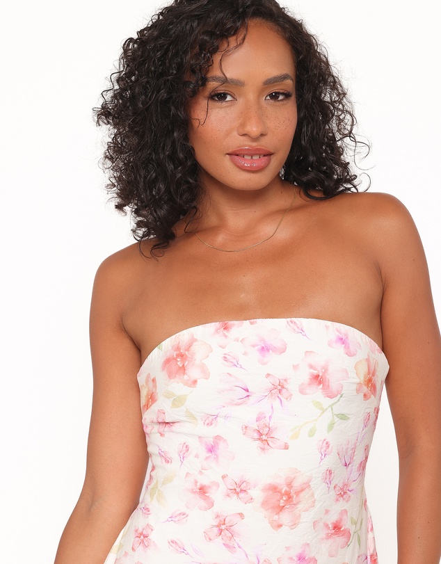 Petal & Pup - Coralin Strapless Maxi Dress - Pink Floral