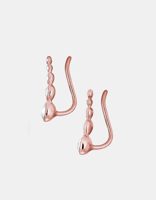 Elli Jewelry - Crystal Stud Earrings in Rose Gold-Plated 925 Silver