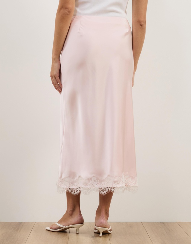 Atmos&Here - Paris Lace Satin Midi Skirt