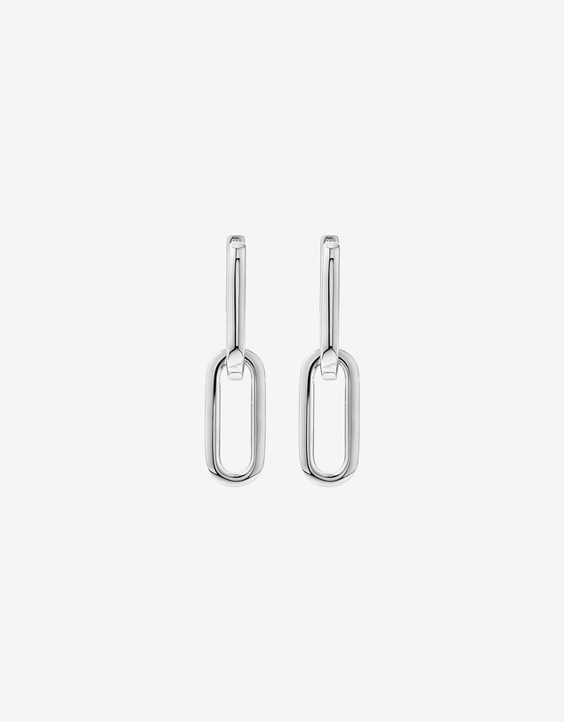 Michael Hill - Paperclip Link Drop Huggie Earrings in Sterling Silver