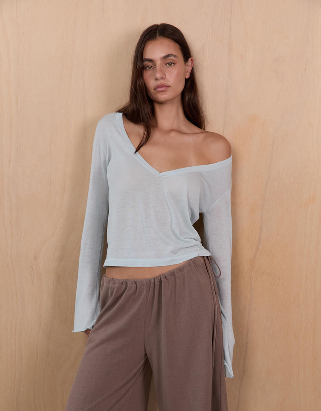 Pinky & Kamal - Knit LS V-Neck Jersey