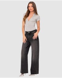 EDIKTED - So Chill Button Up Bodysuit