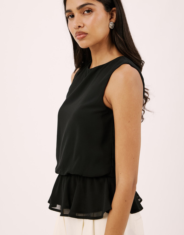 Atmos&Here - Jamie Chiffon Gathered Sleeveless Top