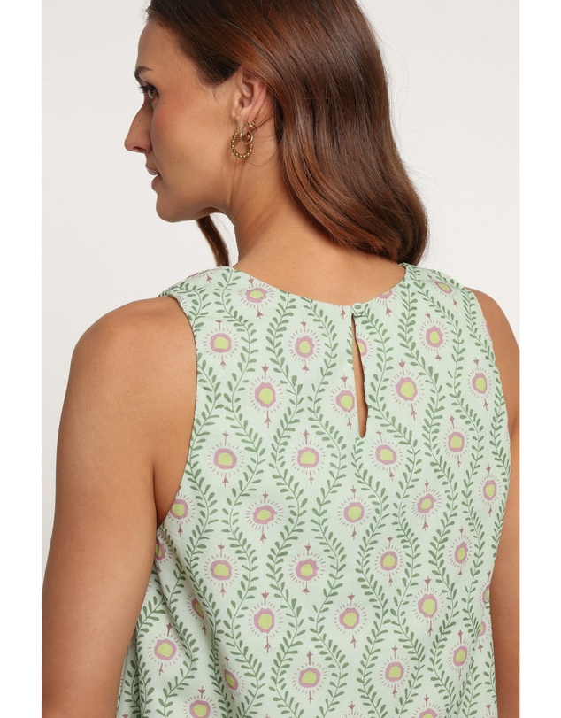 Petal & Pup - Stevie Aline Top - Green Pink Geo